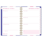 Hilroy - Agenda de poche hebdomadaire et mensuel Mahjong de 15 mois - 6-3/8 po H x 6-1/4 po l - Violet - Bilingue-Chaque semaine s’étend sur une double page et comprend un espace de planification ligné