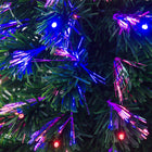 HOMCOM - Arbre de Noël artificiel pré-éclairé optique sapin décoration de vacances avec support-3 force de lumière, vous permet de choisir votre préférence 