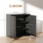 HOMCOM - Buffet strié 30,7 po avec porte à ouverture par pression - noir gris vieilli-Peut servir de meuble à café, de meuble de salon, de buffet de salle à manger ou de meuble d'entrée