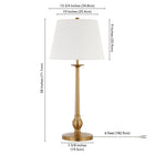 Hudson&Canal - Lampe de table Wilmer de 71 cm de haut avec abat-jour en tissu, - Laiton/Blanc-Comprend un cordon de 6 pieds avec interrupteur à prise rotative