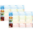 Day-Timer - Planificateur mural flexible effaçable horizontal saisonnier 2025 - 24 po H x 36 po l - bilingue-Des illustrations propres et lumineuses ideales pour tout espace de travail avec une surface effaçable