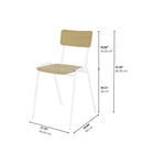 Ceha Canada - Chaise polyvalente et empilable Ruby - Blanc/Bouleau-Base revêtue par poudrage : Offerte en 2 options de cadre — blanc ou noir — pour s’adapter à tout décor