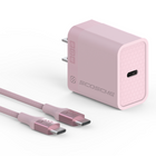 Scosche -  chargeur rapide USB-C PowerVolt Power Delivery 20 watts avec câble tressé de recharge USB-C 1,8 m - rose-Le chargeur 20 watts Power Delivery USB-C offre la recharge rapide.