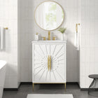 Modway - Awaken 24" Vanette de salle de bain - Blanc-Coussinets de pied non marqués