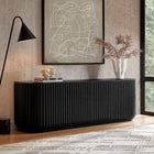 Modway - Fortitude 75" Armoire de rangement à buffet courbé - Noir-Finition stratifiée de grain de bois