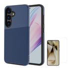 AXS - PROTech Plus etui mince anti-choc avec protecteur d'écran ARMORGlass pour Samsung Galaxy S25+ - Bleu Astral-PROTech Plus - Résistant aux chutes jusqu’a 10 pieds