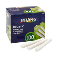 Prang - Hygieia craie sans poussière blanche - Paquet de 100-Le bâton de craie rond 3-1/4 po x 3/8 po s'adapte à la plupart des porte-craies