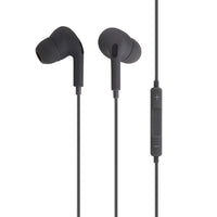 Basic Tech Écouteurs intra-auriculaires avec fil avec contrôle du volume et microphone intégré - Charbon-Universel