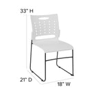 Flash Furniture - Chaise empilable blanche de la série HERCULES à base traîneau d'une capacité de 881 lb avec dossier ventilé-Quantité de pile: 5