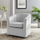 Modway - Prospect Performance Velvet Fauteuil pivotant - Gris clair-Revêtement en velours de performance