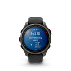 Garmin - Montre connectée GPS multisports fēnix 8 Pro - 47 mm - Titane DLC gris carbone avec bracelet en silicone noir/gris galet-MESSAGERIE PAR SATELLITE - Lorsque vous vous aventurez dans des endroits hors réseau, y compris jusqu'à 50 milles au large, la technologie inReach de la montre vous permet d'envoyer des messages et de recevoir des suivis de localisation - une fois que vous avez établi un lien satellite - sans avoir besoin d'une connexion téléphonique.