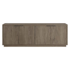 Hudson&Canal - Meuble TV Mansfield pour téléviseurs jusqu'à 78" - Chêne gris vieilli-Une conception de transition accueille des téléviseurs jusqu'à 78 pouces pour votre espace de divertissement