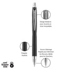 Uniball - Stylos à bille rétractables uni-ball Jetstream - Pointe moyenne (1,0 mm) - Noir - Paquet de 2-Les stylos à encre gel de 1,0 mm sont dotés de la technologie uni Super Ink qui protège contre l’eau, la décoloration et la fraude