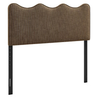 Modway - Athena Rayé Tissu tapis Tête de lit Queen size, Bande de Terre-Rembourrage en tissu semblable au lin