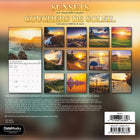 DateWorks - Mini Calendrier Mural 16 Mois Couchers de Soleil de 2025 - 7 po x 7 po - Bilingue-Comprend des pages mensuelles de janvier à décembre 2025, ainsi que les 4 derniers mois de 2024.
