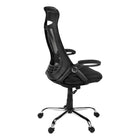 Monarch Specialties - 7268 Chaise De Bureau Dossier Haute Exec - Meche Noir/Chrome-Le dossier incurvé de conception ergonomique, haut et large, offre un soutien supérieur, tandis que l'appui-tête, les accoudoirs rabattables et le large et profond siège sont tous généreusement rembourrés pour offrir un confort maximal
