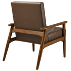 Modway - Jensen Cuir végane Chaise d’accent - Brun noyer-Assemblée requise