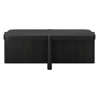 Hudson&Canal - Table basse rectangulaire Laguna de 114 cm de large, finition grain noir-La table est fabriquée avec des matériaux de haute qualité et présente une finition aspect bois à grain noir