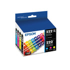 Epson - Cartouches d'encre T222 - Noir Grande Capacité/Couleur standard CMJ-Noir/cyan/magenta/jaune