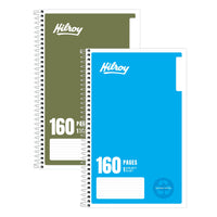 Hilroy - Cahier de notes 1 sujet, 9-1/2 po x 6 po, variés, 160 pages-Couverture avant et arrière avec contenu recyclé post-consommation de 100 % 