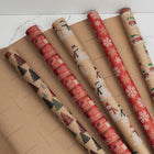 JAM Paper -  Emballage cadeau assorti - Papier d'emballage kraft de Noël - 125 pieds carrés au total - Ensemble de Noël kraft pour enfants - 5 rouleaux/paquet-Quantité : 5 rouleaux  Notre papier d'emballage de haute qualité fait ressortir vos cadeaux et est épais pour que vous ne puissiez pas y jeter un coup d'œil !