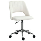 Vinsetto - Chaise de bureau pivotante sans accoudoirs - blanc crème-Design simple avec rembourrage épais pour un confort accru