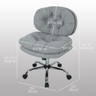 HOMCOM - Chaise de bureau sans accoudoirs avec siège rembourré et fonction d’inclinaison - gris-Hauteur d’assise réglable avec vérin à gaz de classe 3, fluide et fiable