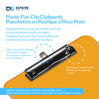 Davis Group - Planchettes à pince transparentes, format lettre, 9 po l x 12 po H – Orange - 6 par paquet-Orange transparent
