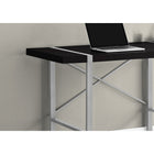 Monarch Specialties - 7664 Bureau 48 po L - Noir/Metal Argent-La barre métallique en forme de X à l'arrière du bureau offre un soutien et ajoute une touche décorative