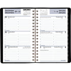AT-A-GLANCE - Cahier de rendez-vous hebdomadaire 2026 - 6 po H x 3 3/4 po l - noir - bilingue-Une semaine sur deux pages