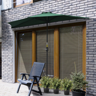 Outsunny - Parapluie de terrasse demi-rond avec manivelle et 5 baleines - 9 pi - vert foncé-Force et durabilité supérieures grâce à une structure en acier avec revêtement en poudre