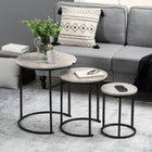 HOMCOM - Tables gigognes - gris - ensemble de 3-Fabriqué en panneau MDF et cadre en acier, ce qui est stable et fiable pour un usage quotidien 