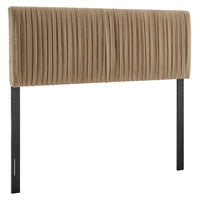 Modway - Eloise Velours de performance résistant aux taches Tête de lit King, Taupe-Tête de lit King Size