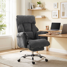 HOMCOM - Fauteuil de bureau exécutif inclinable avec repose-pieds et appui-tête - gris foncé-Un montage rapide en 10 minutes permet de gagner du temps et d’offrir un confort immédiat sans effort