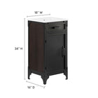 Modway - Steamforge 18" Vanette de salle de bain - Blanc Noir-Charnières pivotantes