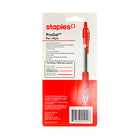 Staples - Stylo gel rétractable ProGel - pointe Moyenne - 0,7 mm - encre rouge - Paquet de 4-Encre ultra lisse à séchage rapide qui empêche les cassures et les bavures