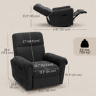 HOMCOM - Fauteuil inclinable électrique rembourré avec ports de chargement USB - noir-Base pivotante à 240° permettant des mouvements et interactions souples et flexibles 