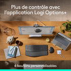 Logitech - Souris trackball sans fil MX Ergo S Plus - Graphite-Recharge USB-C rapide: jusqu'à 24h d'utilisation avec 1 minute de charge ou jusqu'à 120 jours avec une charge complète, charge avec un câble USB type C vers type C ou USB type A vers type C (non inclus)