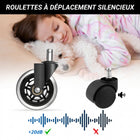MotionGrey - Roues de chaise de bureau - Roues de remplacement style rollerblade - Noir - Lot de 5-5
