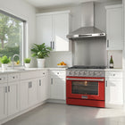 Kucht - 36 po Série KDF Cuisinière Pro Style au gaz propane - Acier inoxydable/Rouge-Allumage électronique avec rallumage automatique pour une sécurité accrue et un contrôle fiable de la flamme, réduisant les risques de fuite de gaz
