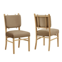Modway - Mauden Cuir végane Fauteuil d’appoint de salle à manger Ensemble de 2 - Taupe-Ensemble de 2 chaises de salle à manger