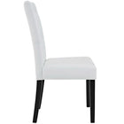Modway - Confer Vinyle Fauteuil d’appoint de salle à manger Ensemble de 4 - Blanc-Cadre en caoutchouc et pin