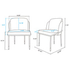 Manhattan Comfort - Chaise de salle à manger moderne Flor 58 cm, revêtement tissé sergé, noir-Siège structuré dans une base moderne en métal pour le design et la durabilité