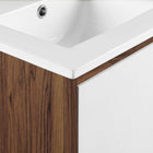 Modway - Transmit 18" Vanité de salle de bain murale - Blanc noyer-Conception murale