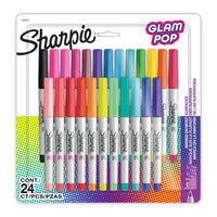 Sharpie - Marqueurs Permanents - Pointe Ultra Fine - Couleurs Assorties - Paquet de 24-Marqueurs permanents Sharpie avec de l’encre qui marque sur le papier, le plastique, le métal et la plupart des autres surfaces