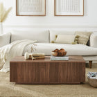 Hudson&Canal - Table basse rectangulaire Reyes 48" L - Noyer satiné-Finition en noyer satiné vieilli aspect bois