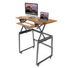 Rocelco - Ensemble de rehausse de bureau de luxe à hauteur ajustable de 46" et support au sol - Teck / Noir-NOUS AVONS VOTRE DOS: Notre produit est livré avec une GARANTIE LIMITÉE DU FABRICANT d'un an ainsi qu'une équipe de service à la clientèle et de support technique toujours prête à vous aider