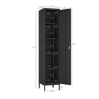 Manhattan Comfort - Armoire de rangement individuelle moderne Naomi 15 po avec casier - Noir-Comprend 4 étagères réglables