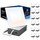 Impotek - Luminaire encastré au plafond carré DEL 4 po 9W 5CCT gradable – Paquet de 12-Sélection polyvalente de la température de couleur - Élevez l’ambiance de votre pièce avec notre fonctionnalité avancée 5 CCT, vous permettant de choisir la température de lumière parfaite pour n’importe quel cadre. Changez facilement entre les options 2700K, 3000K, 3500K, 4000K et 5000K avec un simple basculement sur la boîte de jonction, adaptant l’atmosphère lumineuse à votre humeur ou à votre décor en toute simplicité
