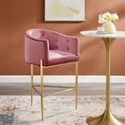 Modway - Savour Touffe Performance Velvet Tabouret de bar - Rose poussiéreuse-Velours de performance résistant aux taches